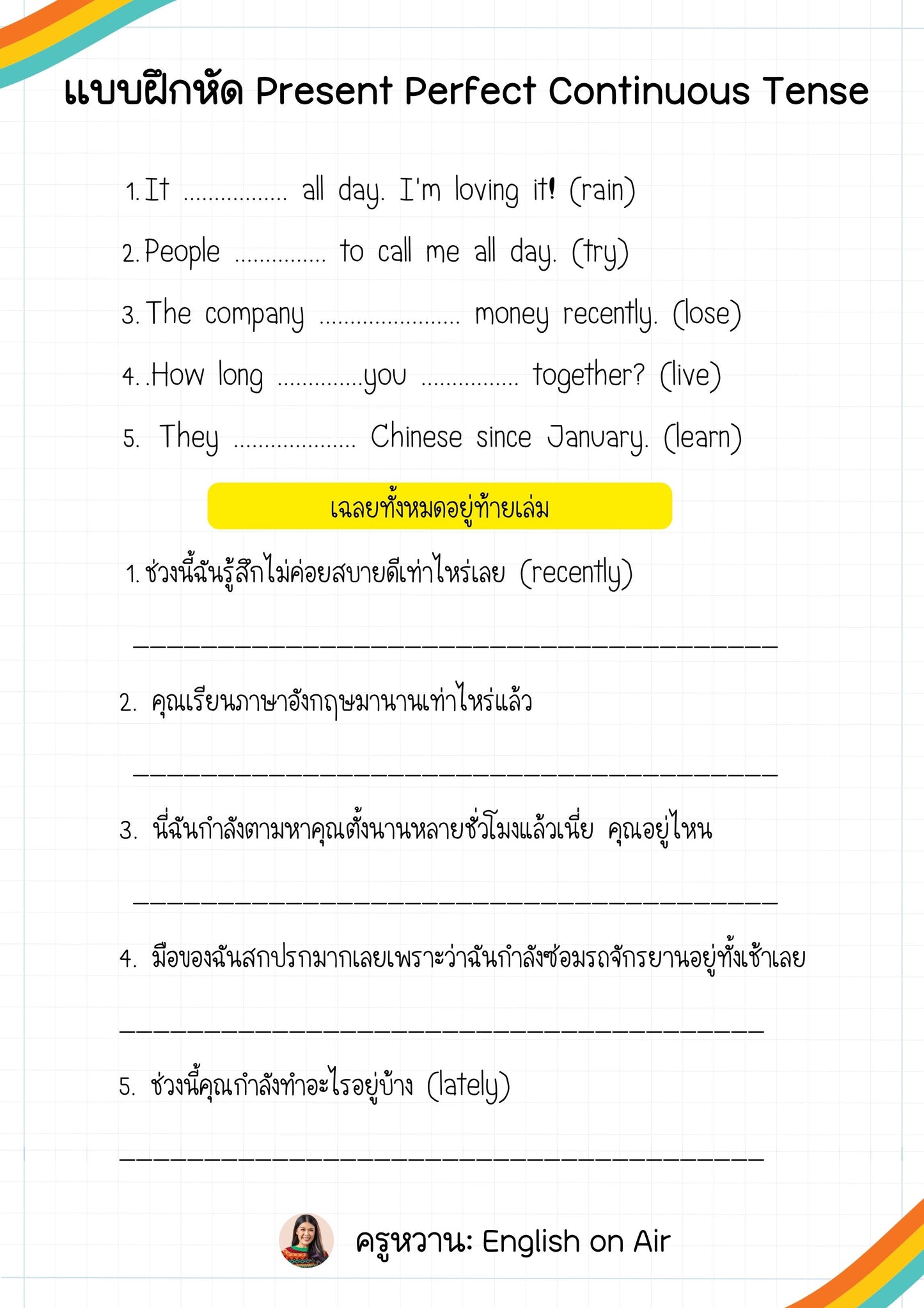 E-Book ไฟล์ คอร์สสรุป 12 English Tenses